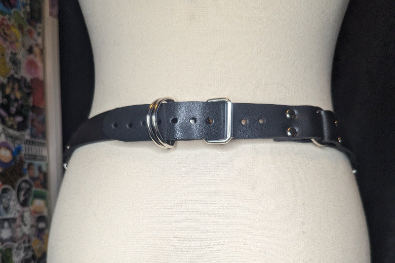 Black and Silver Chain Belt