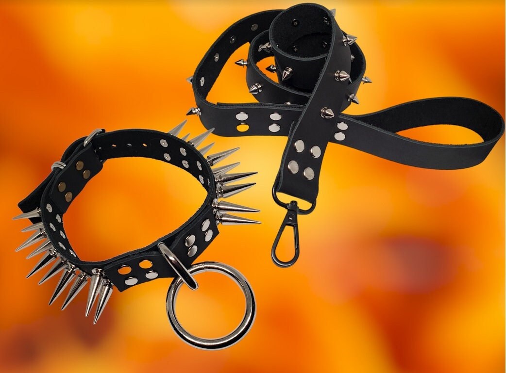 Spiked Leather Leash
