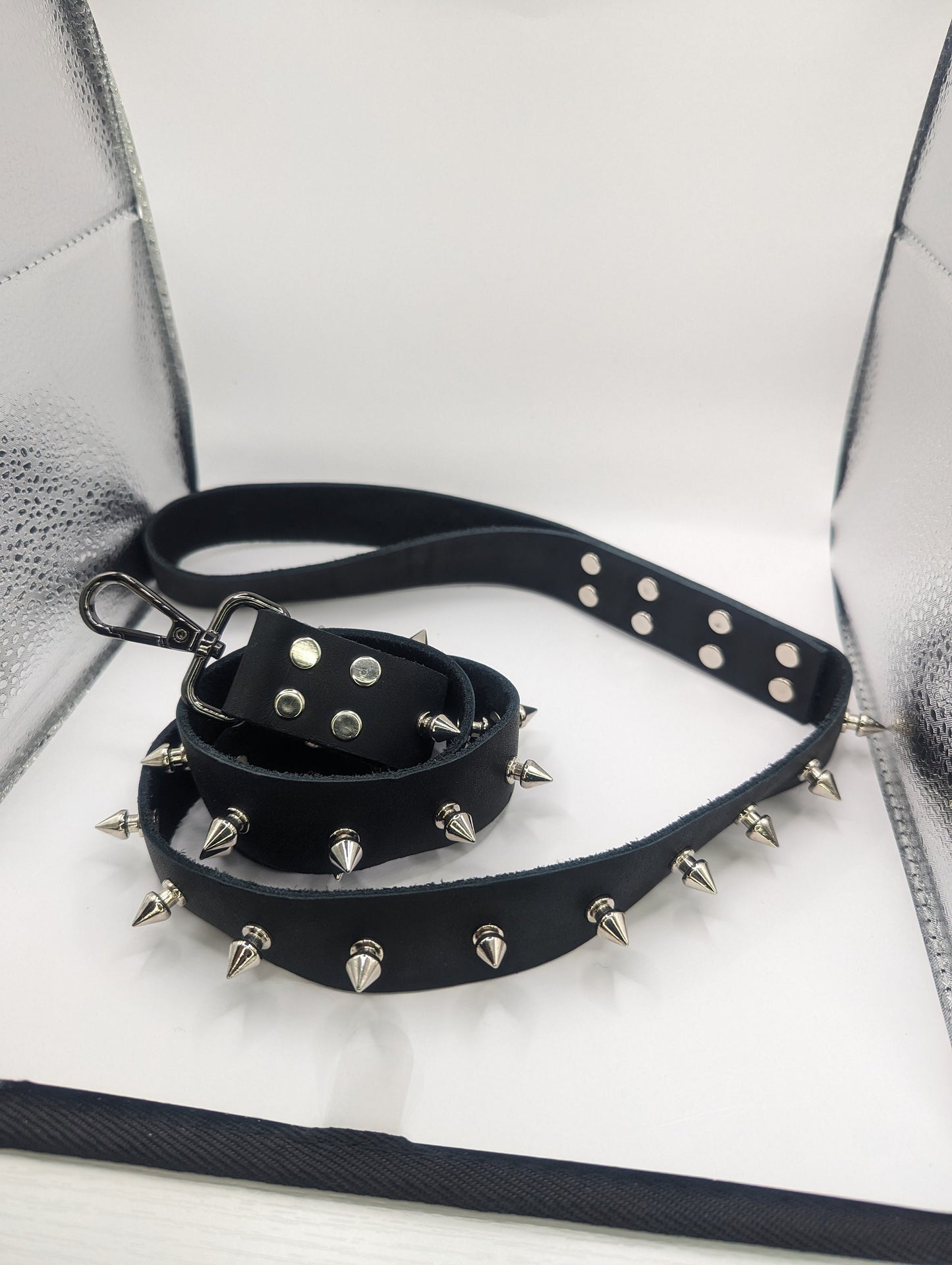 Spiked Leather Leash