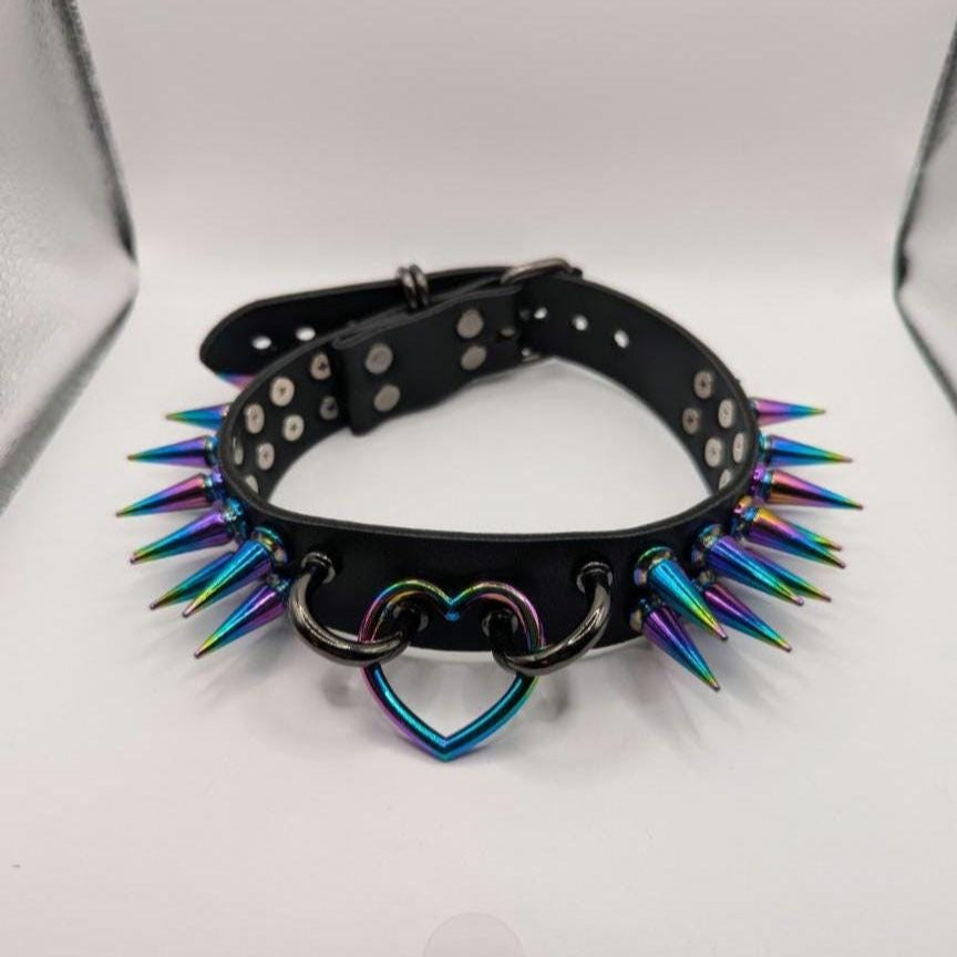Rainbow//Black Heart Choker