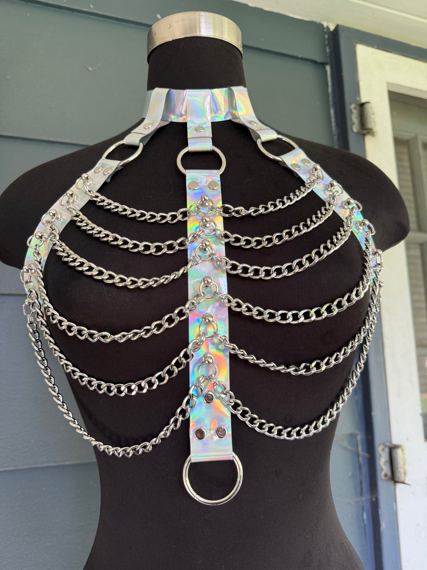 Silver Iridescent Rave Top