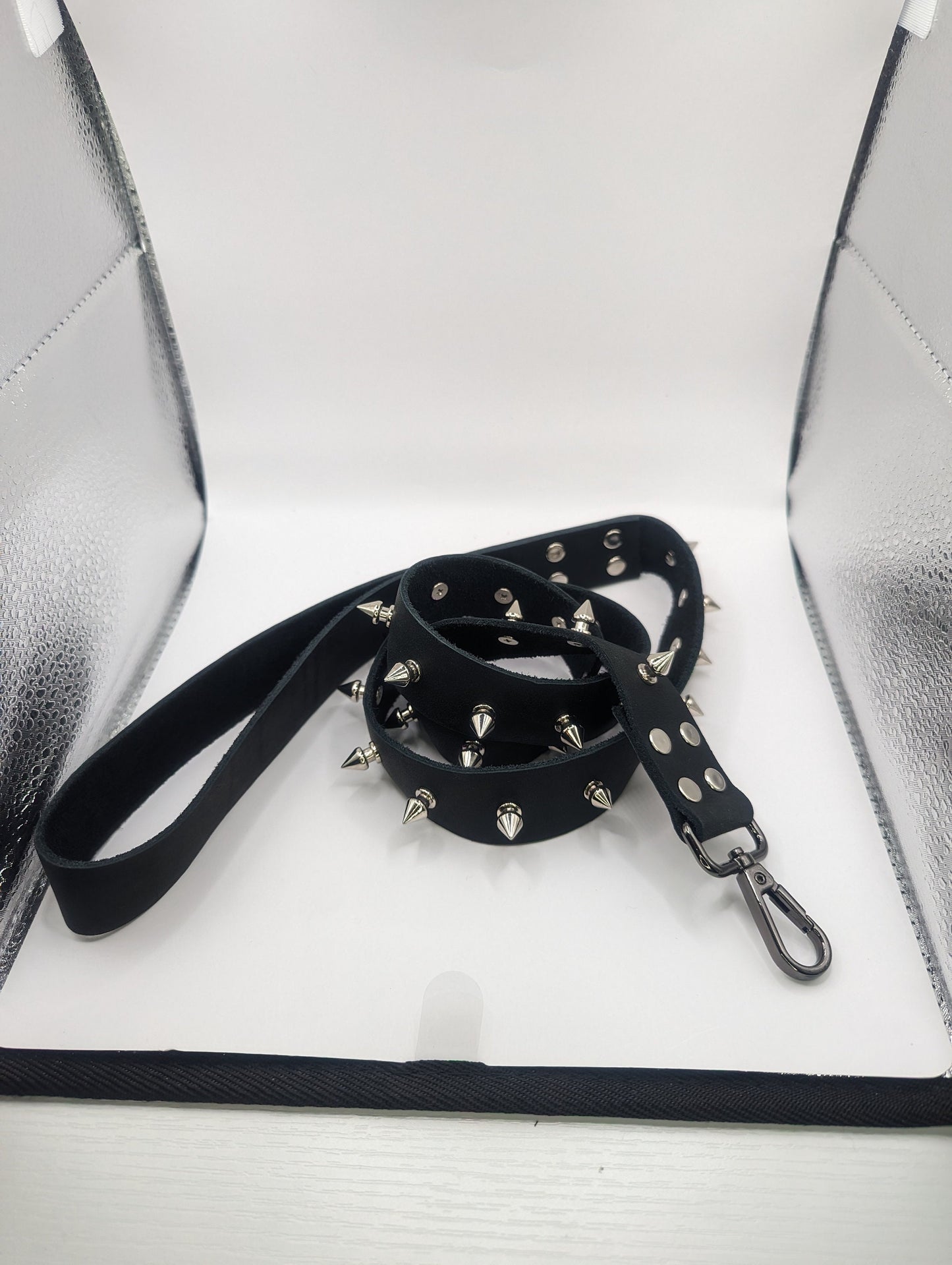 Spiked Leather Leash
