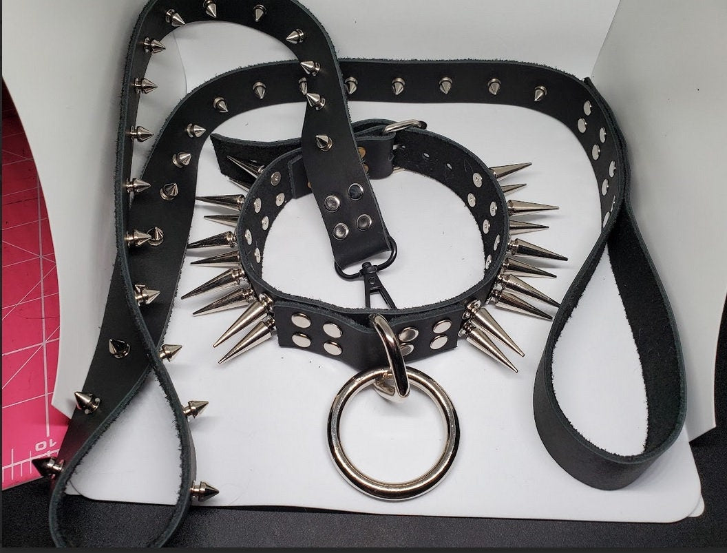 Spiked Leather Leash