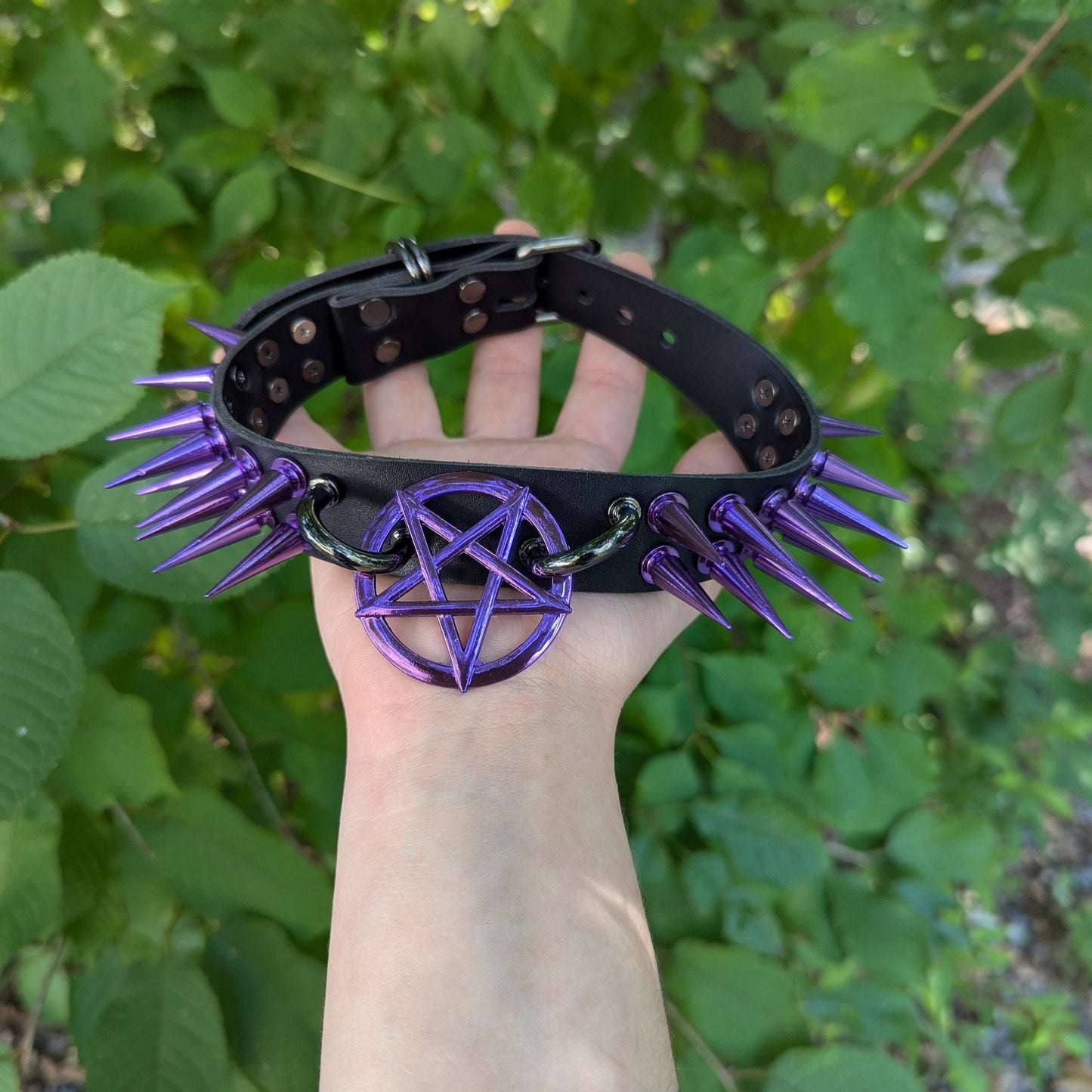 Purple // Black Pentagram Choker