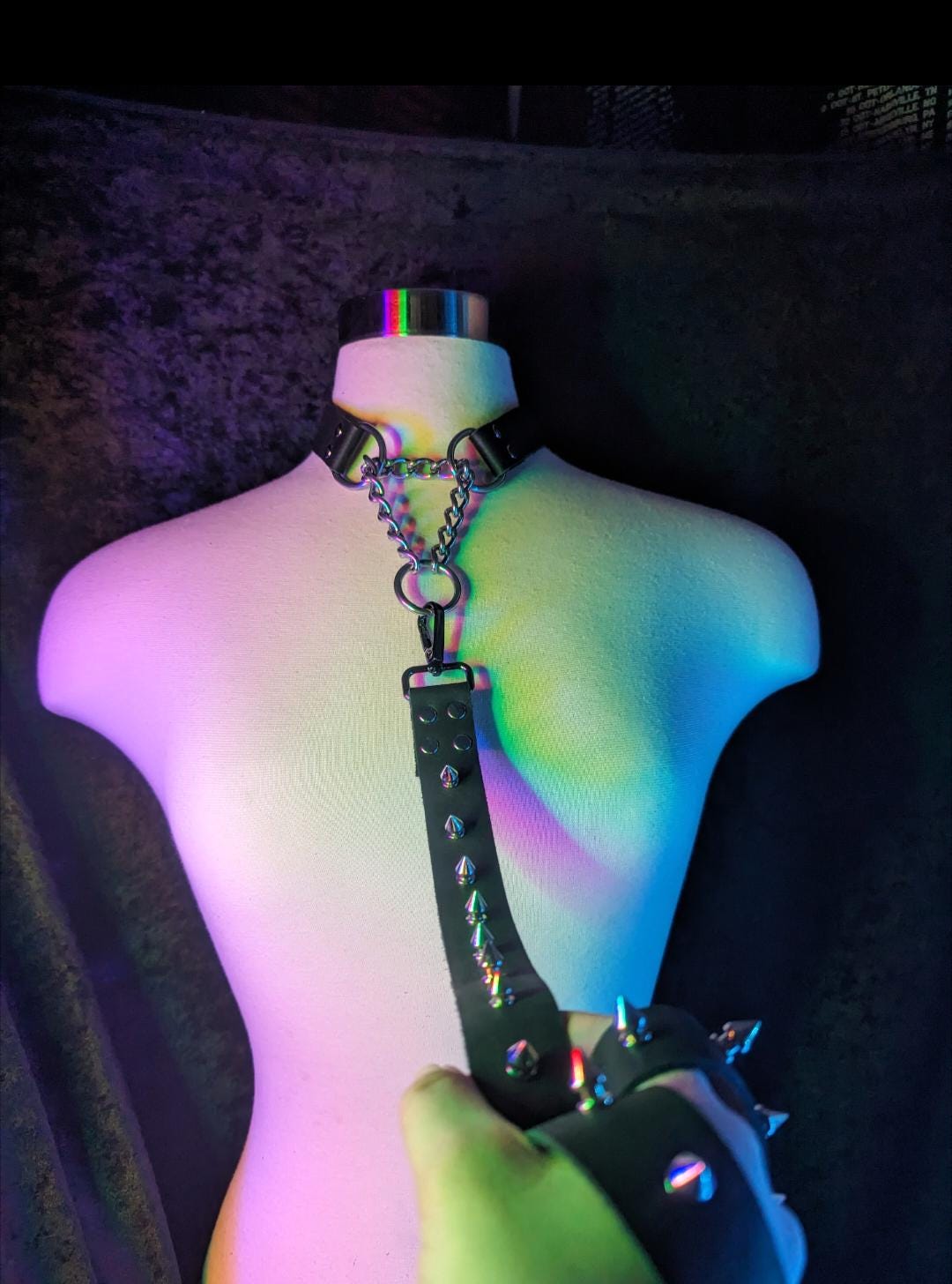 Spiked Leather Leash