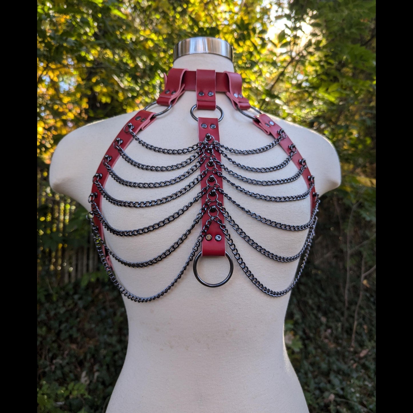 "Crimson Shadow" Chain Bra // Red