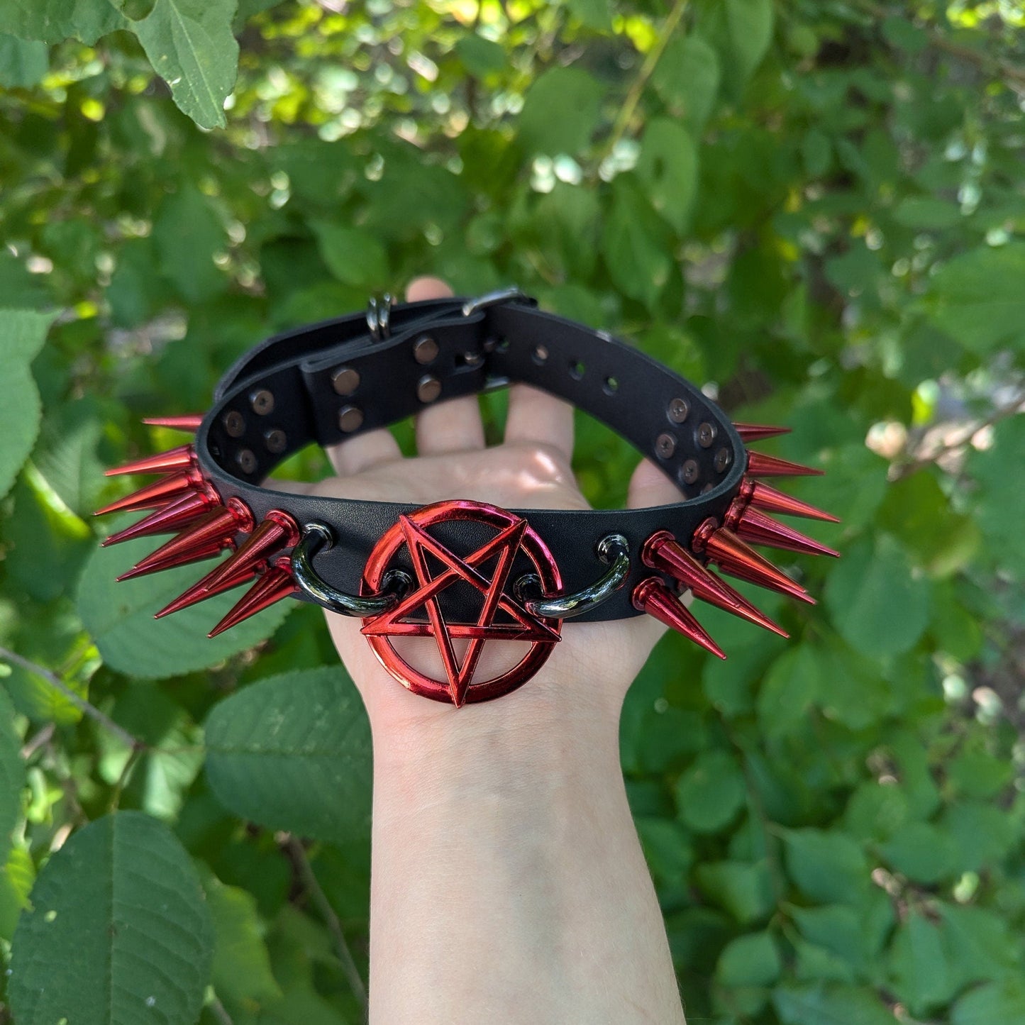 Red // Black Pentagram Choker