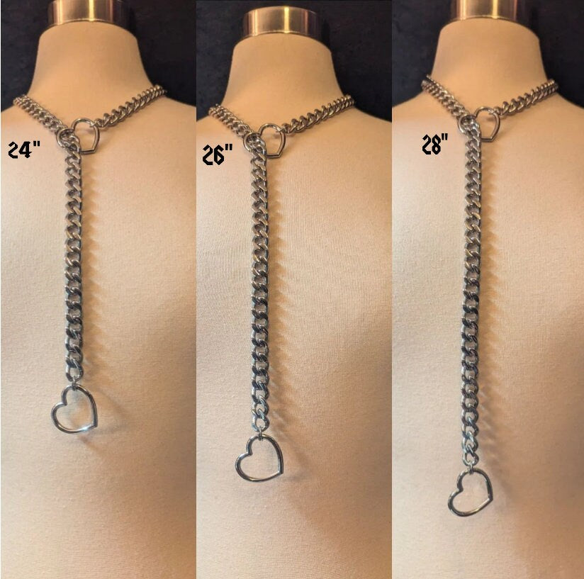 Pink Heart Slip Chain Necklace