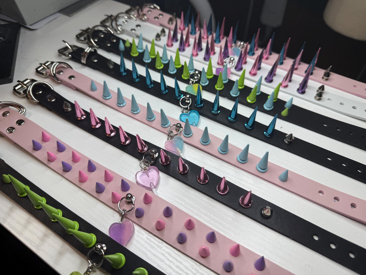 Lollipop Heart Choker // pastel pink & blue