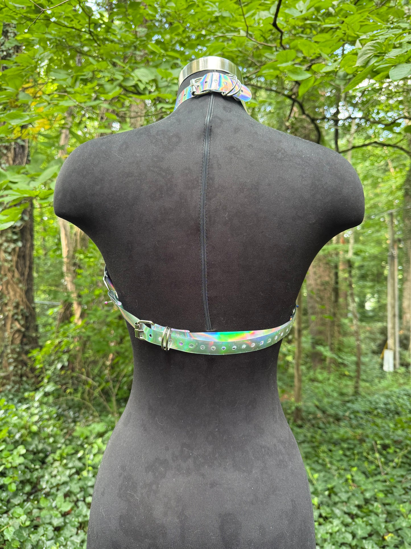 Silver Iridescent Rave Top