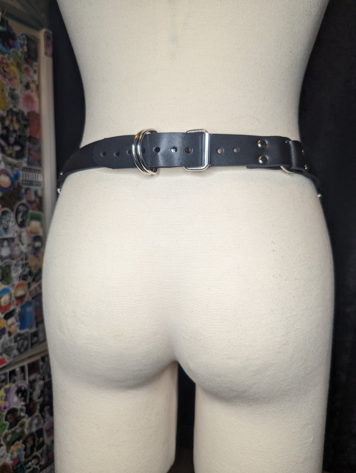 Black and Silver Chain Belt