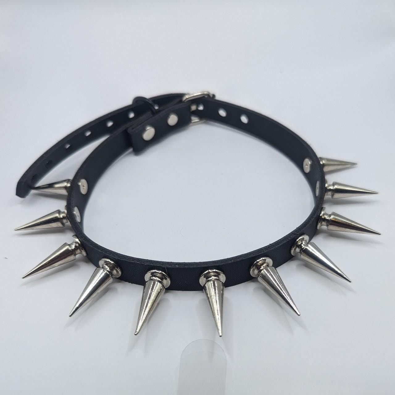 Thin Black Spiked Choker
