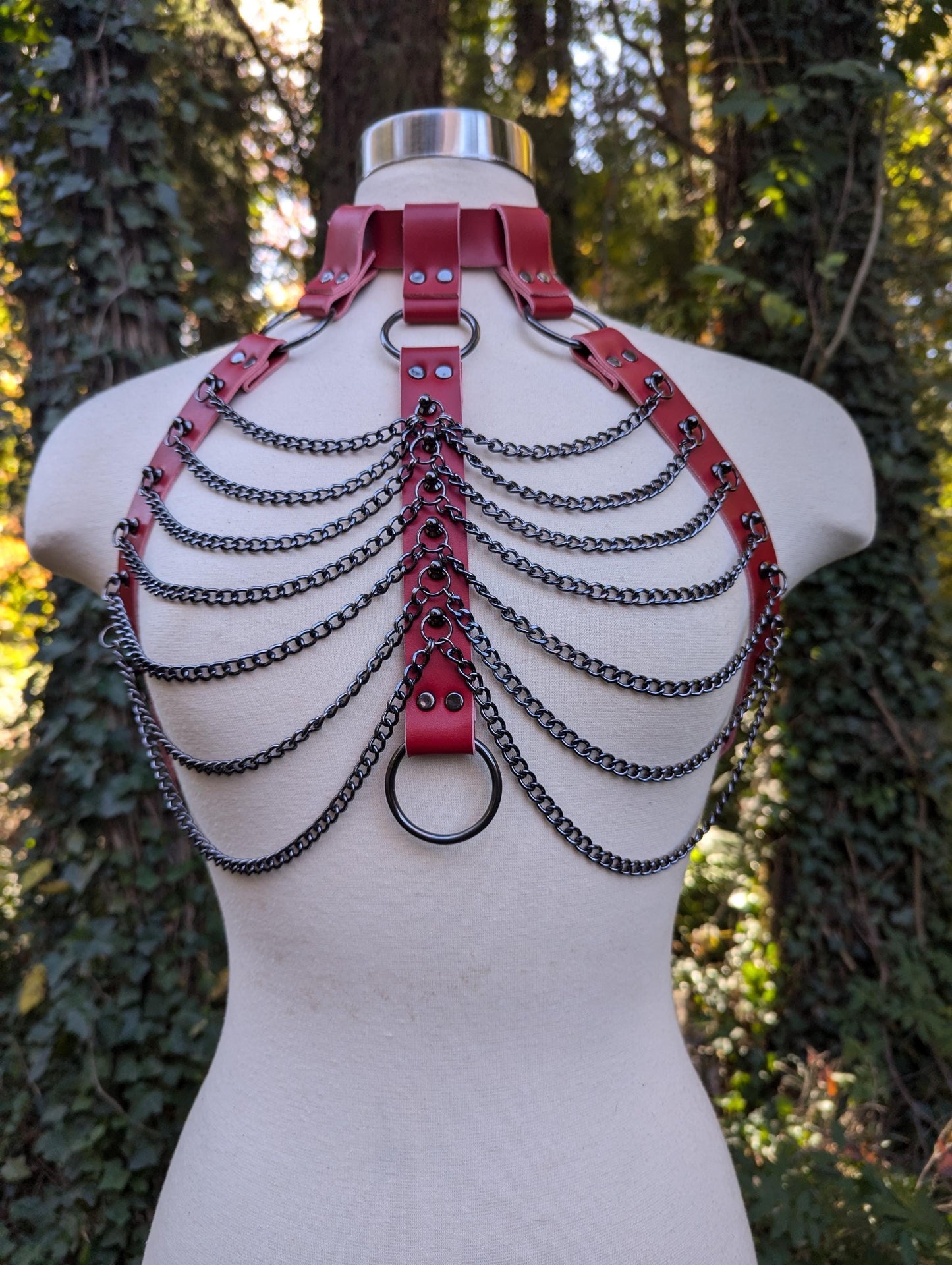 "Crimson Shadow" Chain Bra // Red