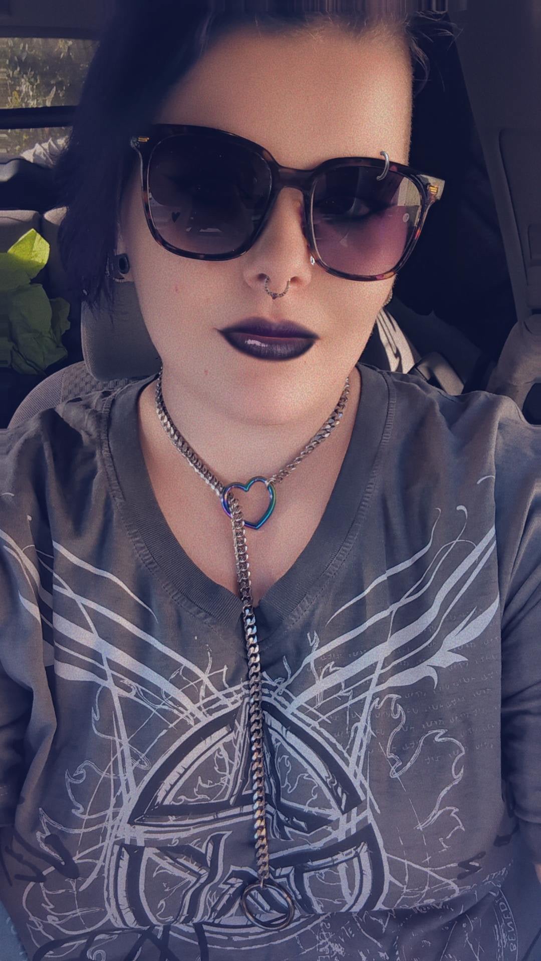 Rainbow Heart Slip Chain Necklace