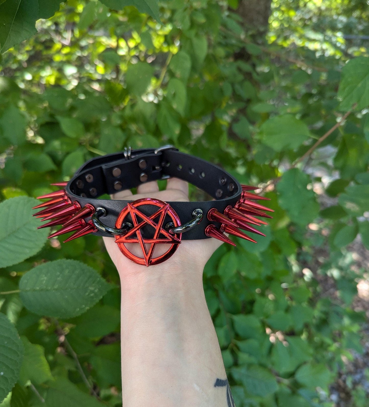 Red // Black Pentagram Choker