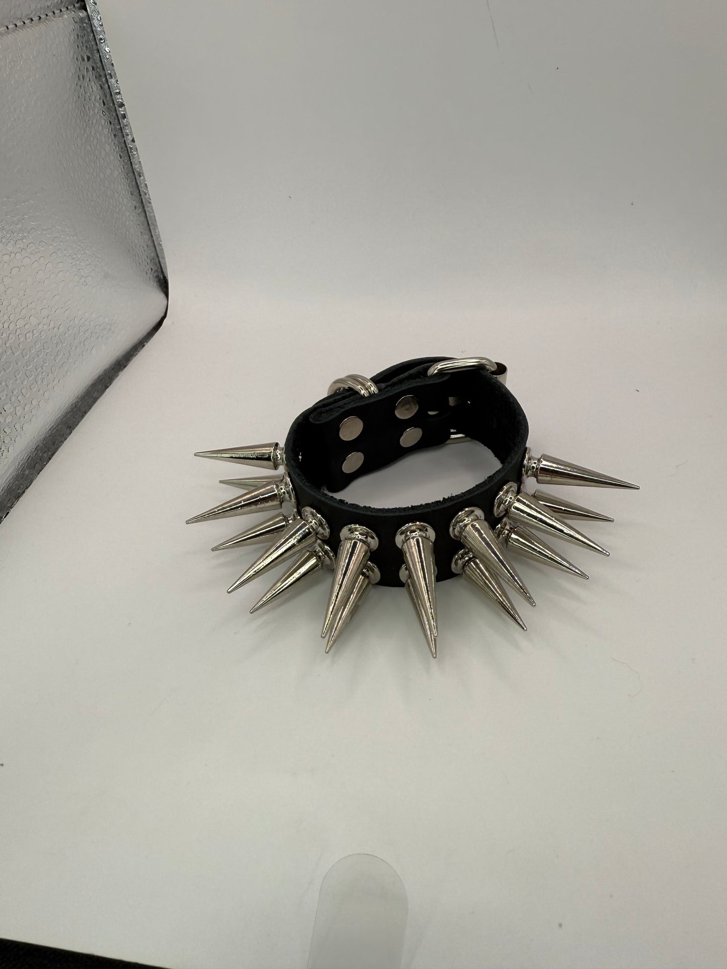 1" Silver Spiked Bracelet