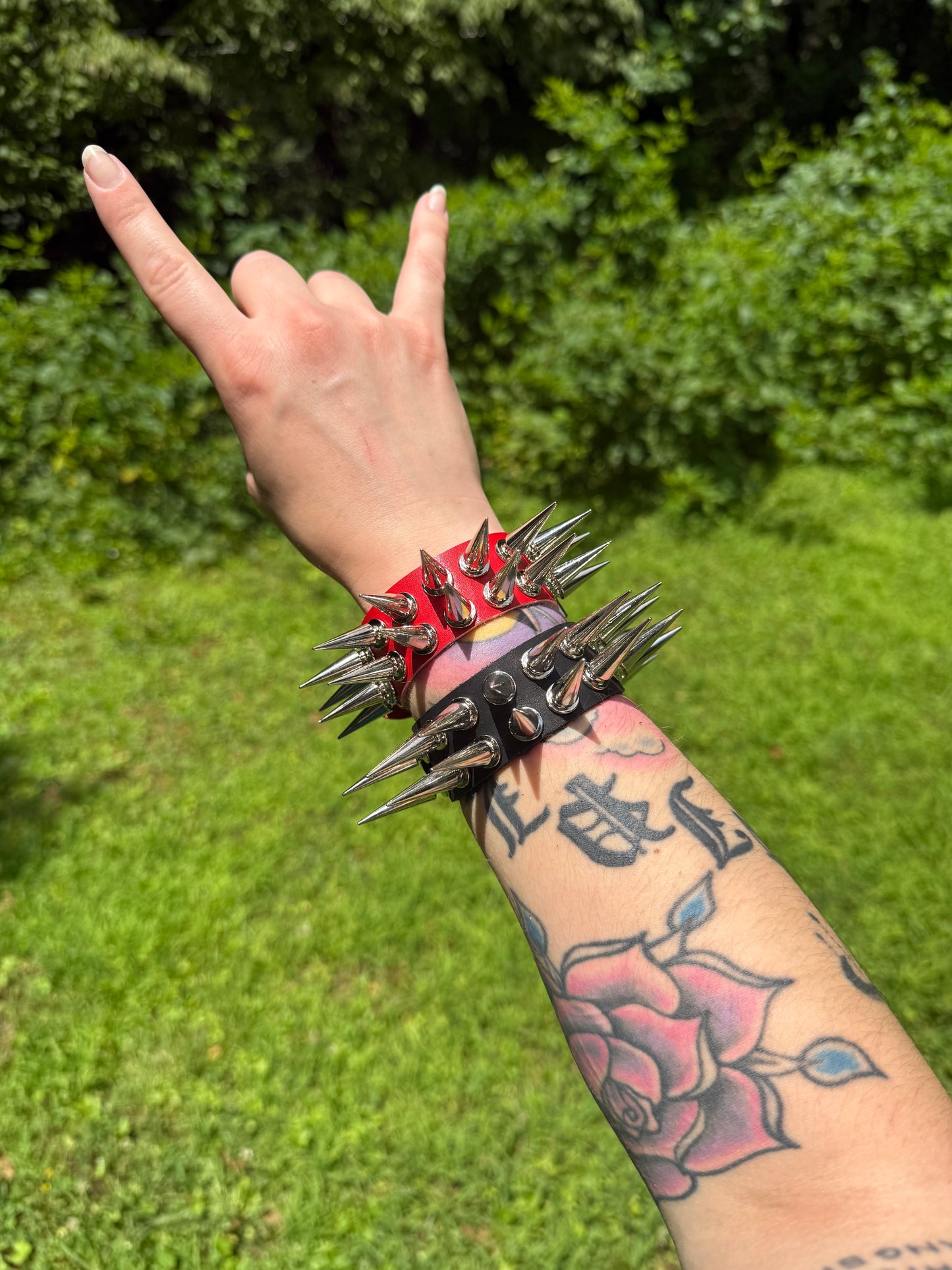 1" Silver Spiked Bracelet