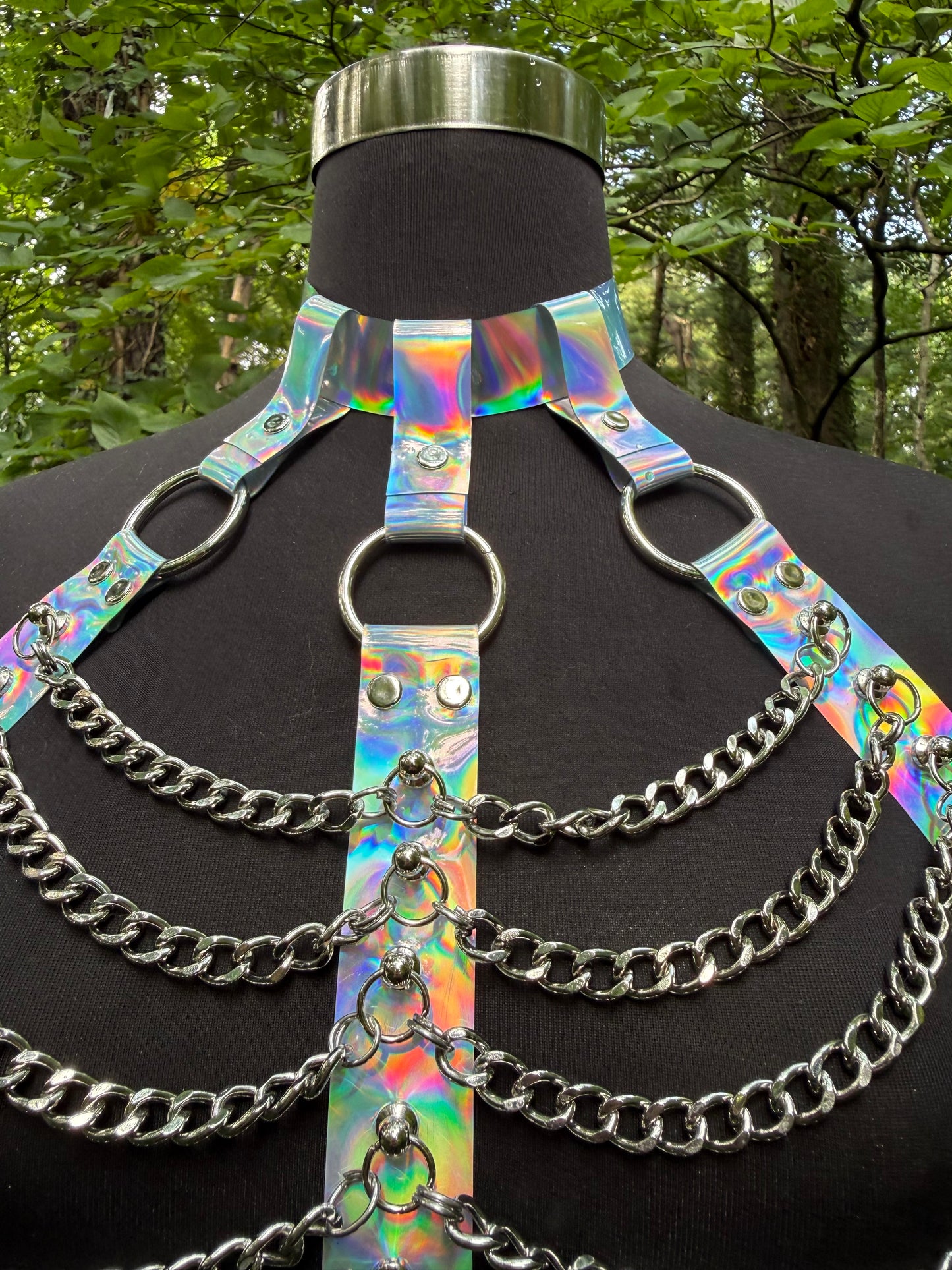 Silver Iridescent Rave Top