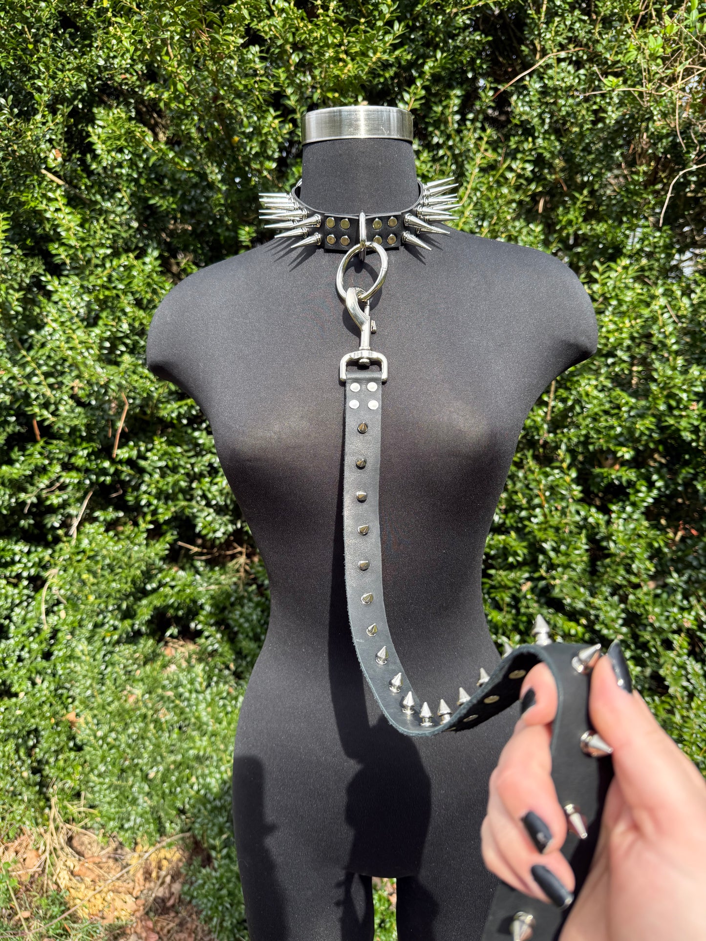 Spiked Leather Leash