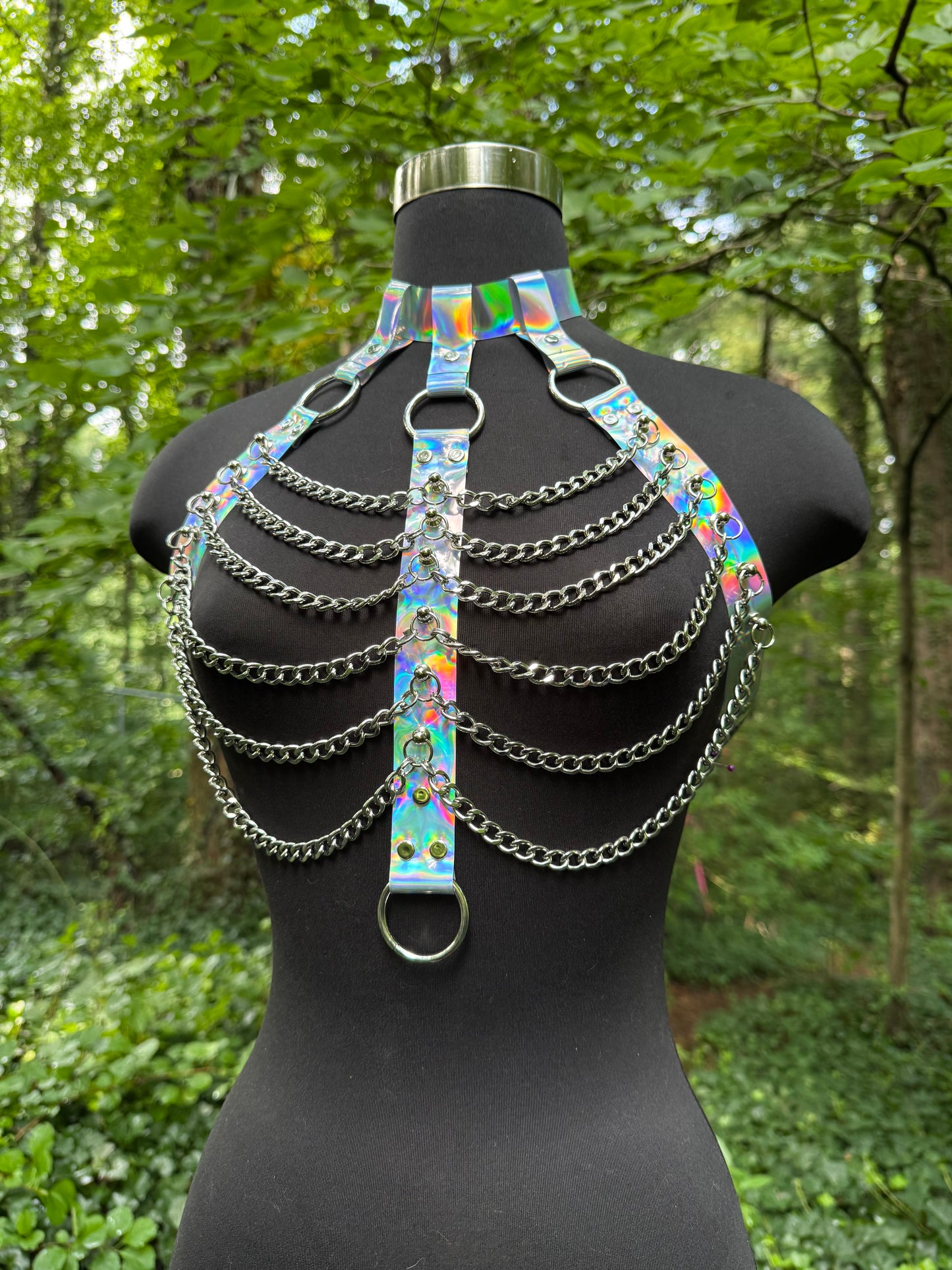 Silver Iridescent Rave Top