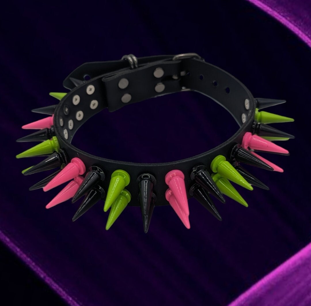 Black // Neon Spiked Choker