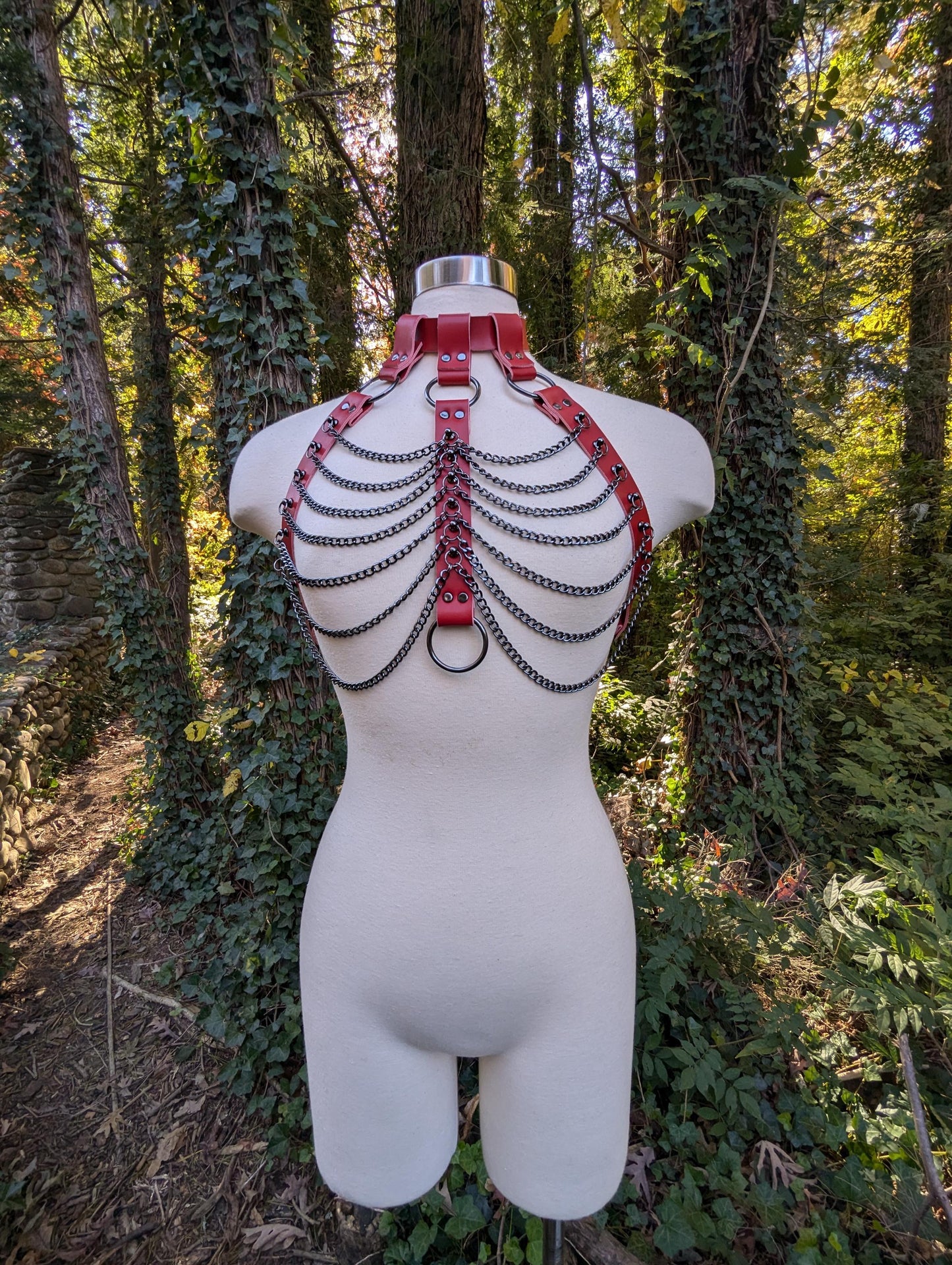 "Crimson Shadow" Chain Bra // Red