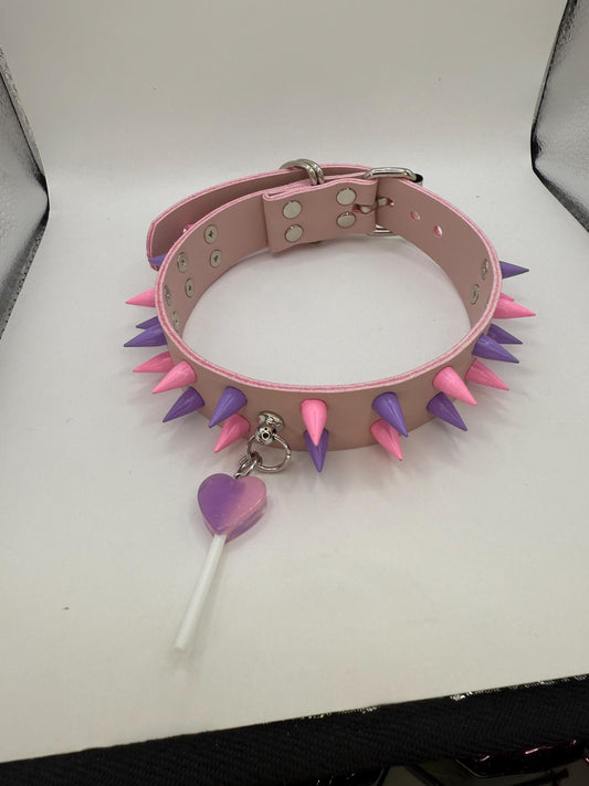 Lollipop Heart Choker // pastel pink and purple