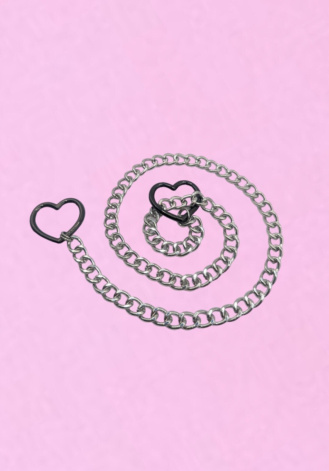 Heart Slip Chain Necklaces- Black