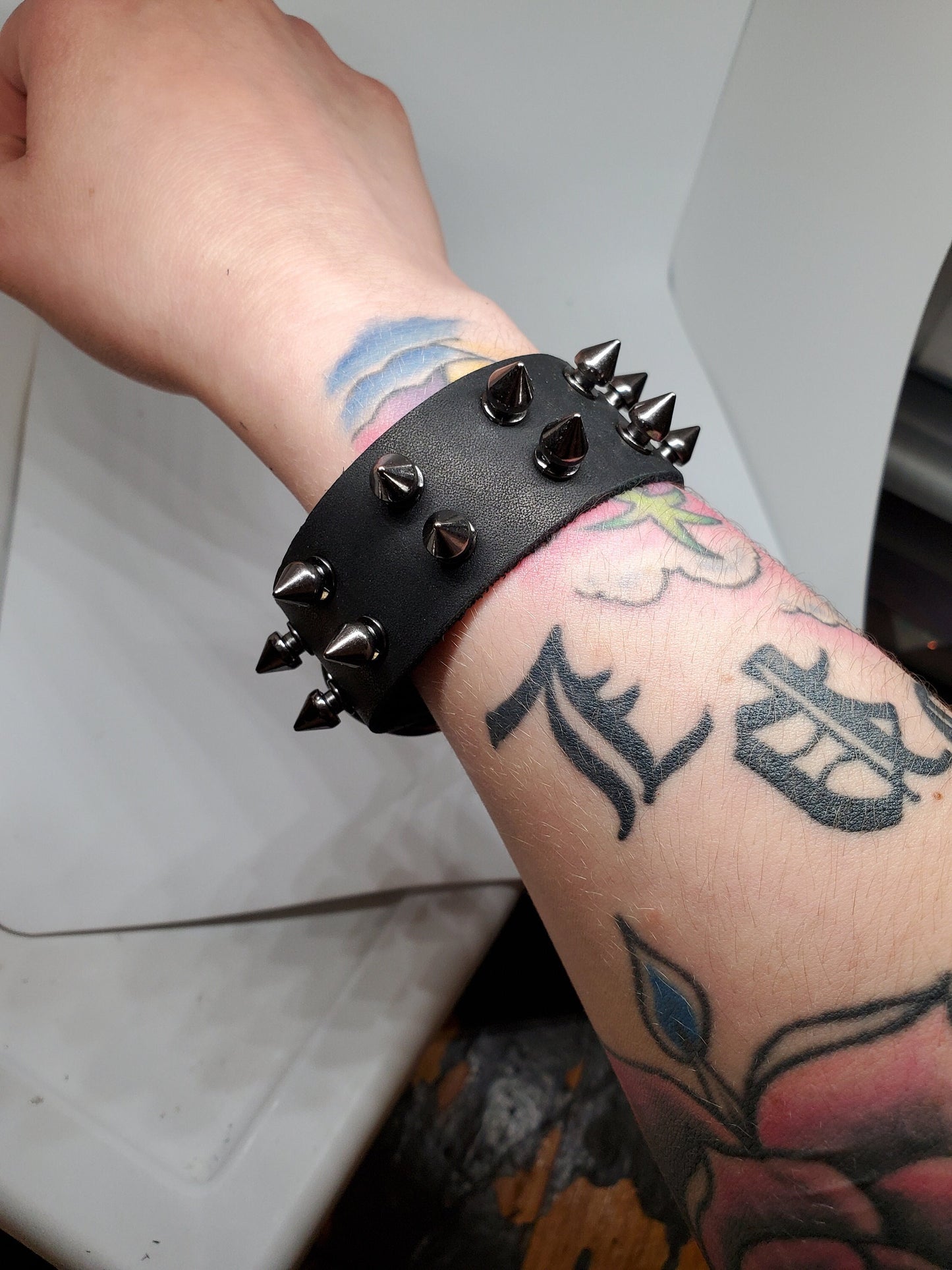 Leather Spiked Bracelet