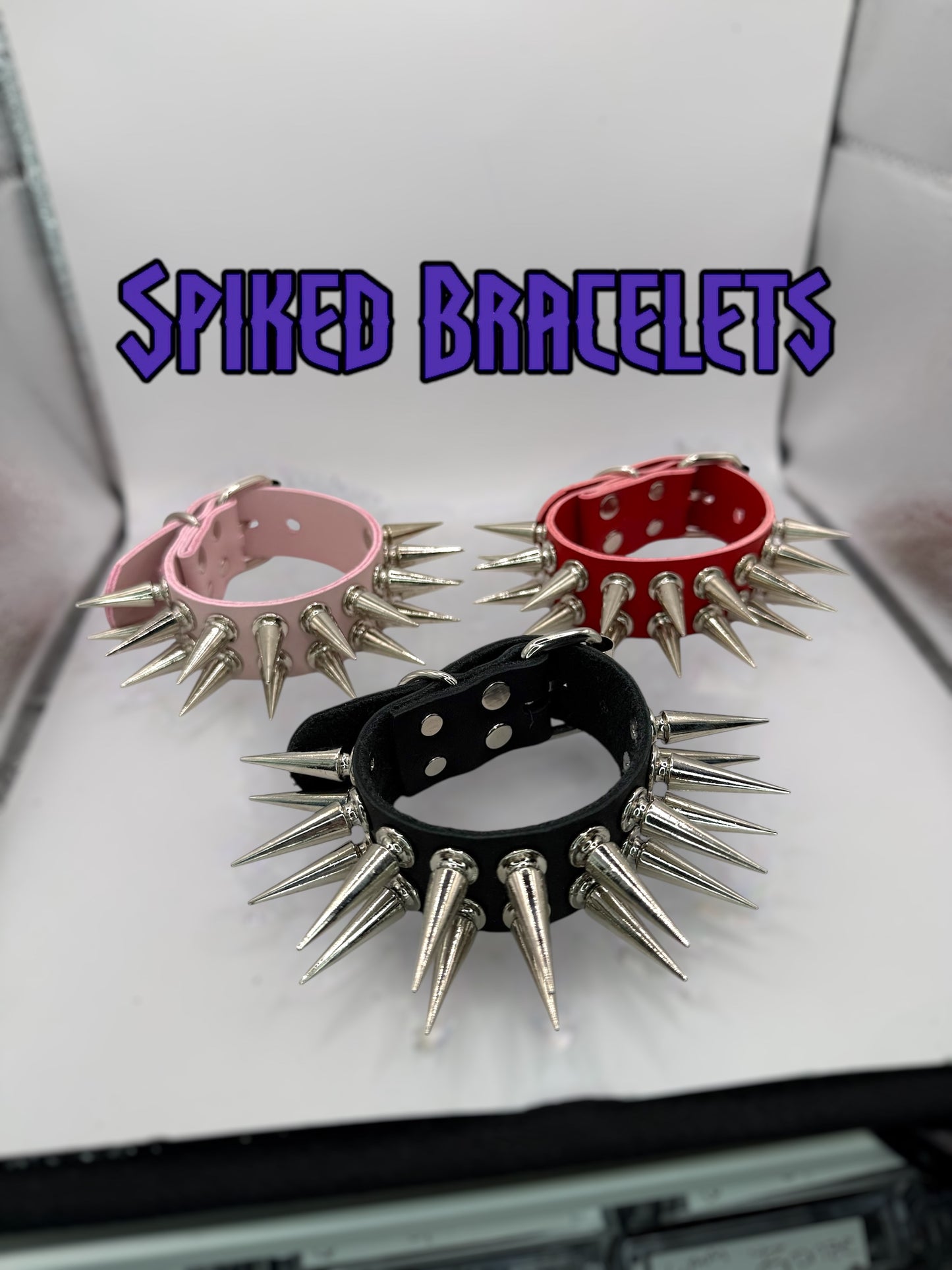 1" Silver Spiked Bracelet