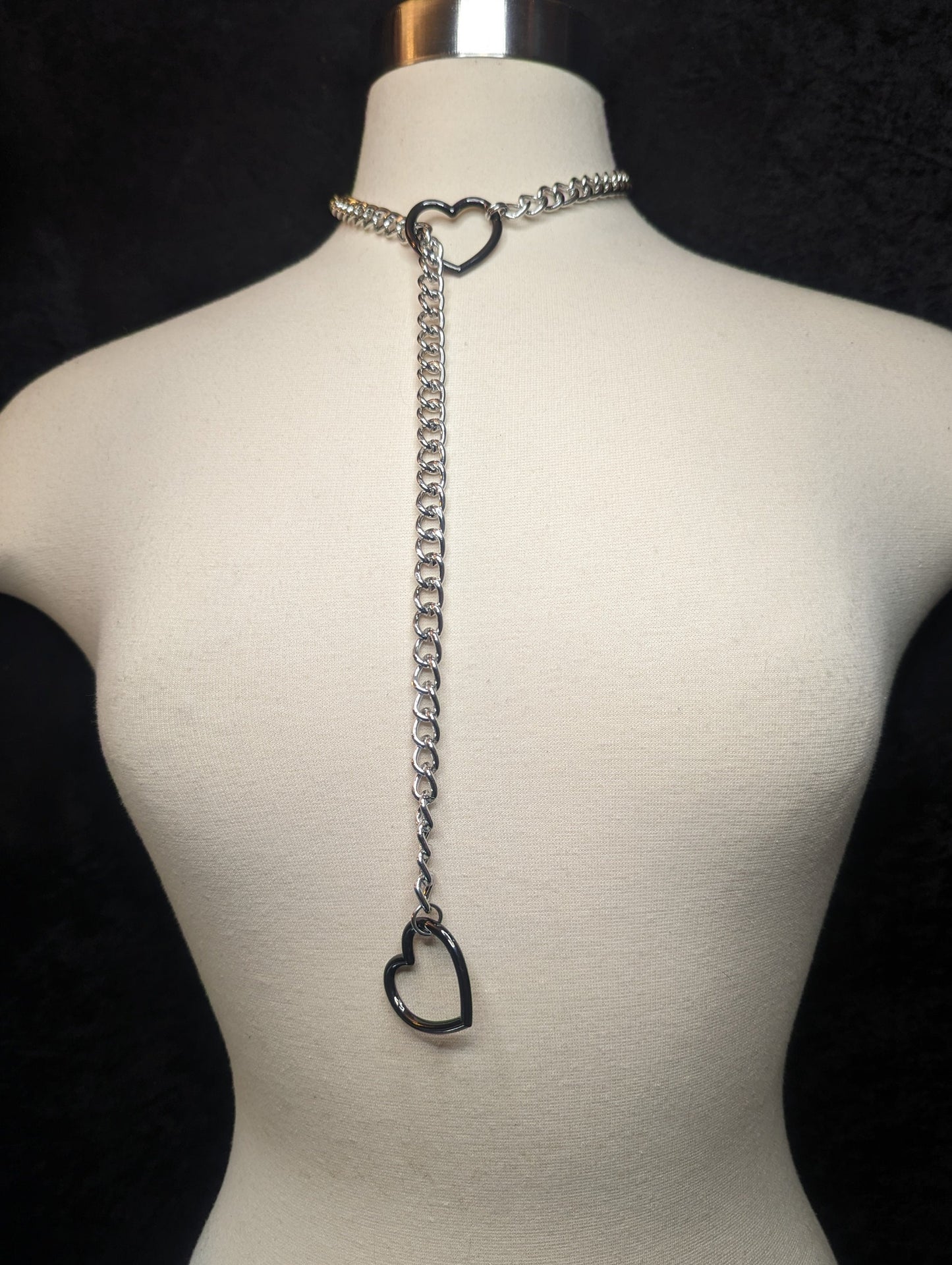 Heart Slip Chain Necklaces- Black