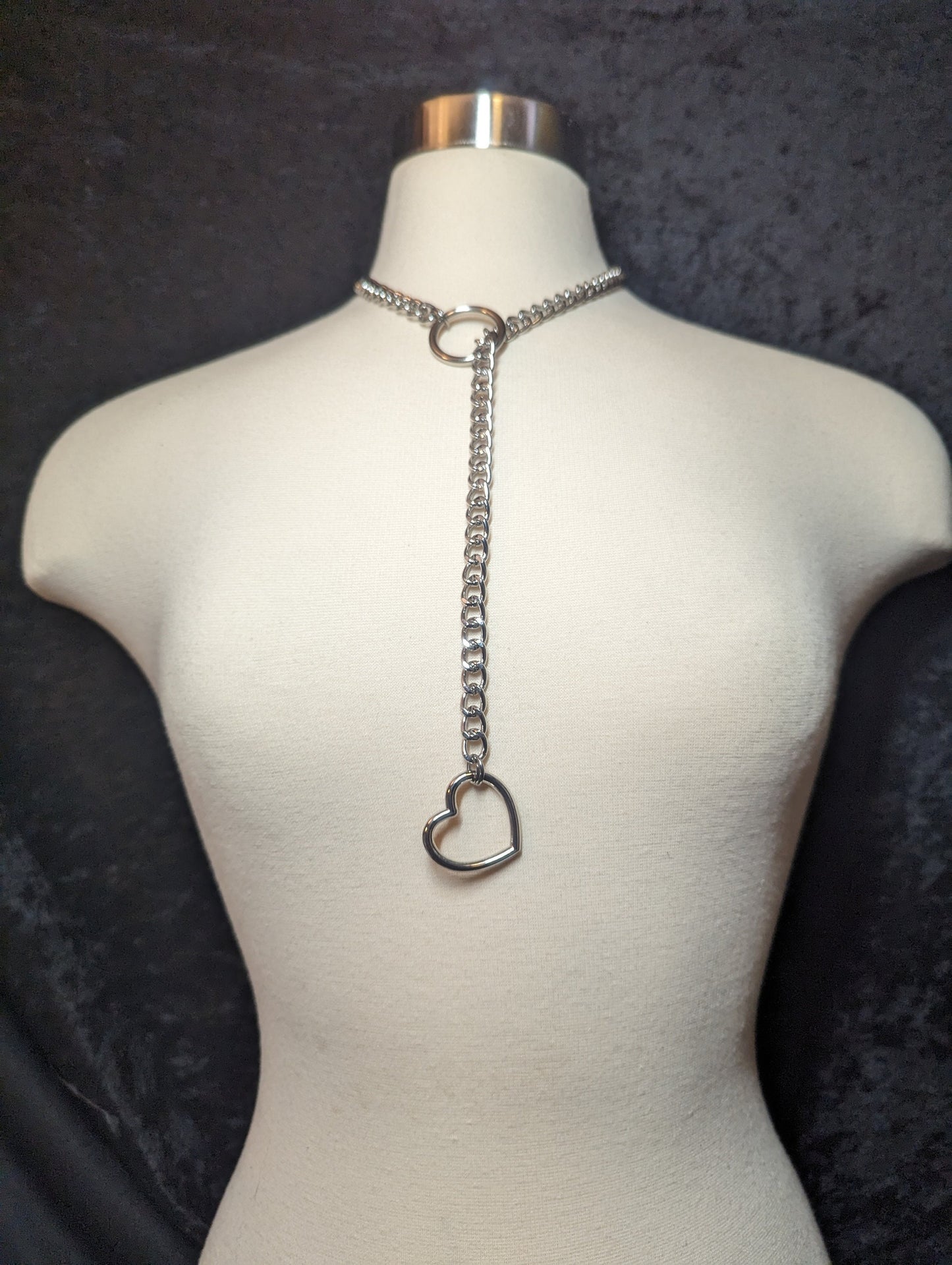 Heart and O-Ring Slip Chain Necklace