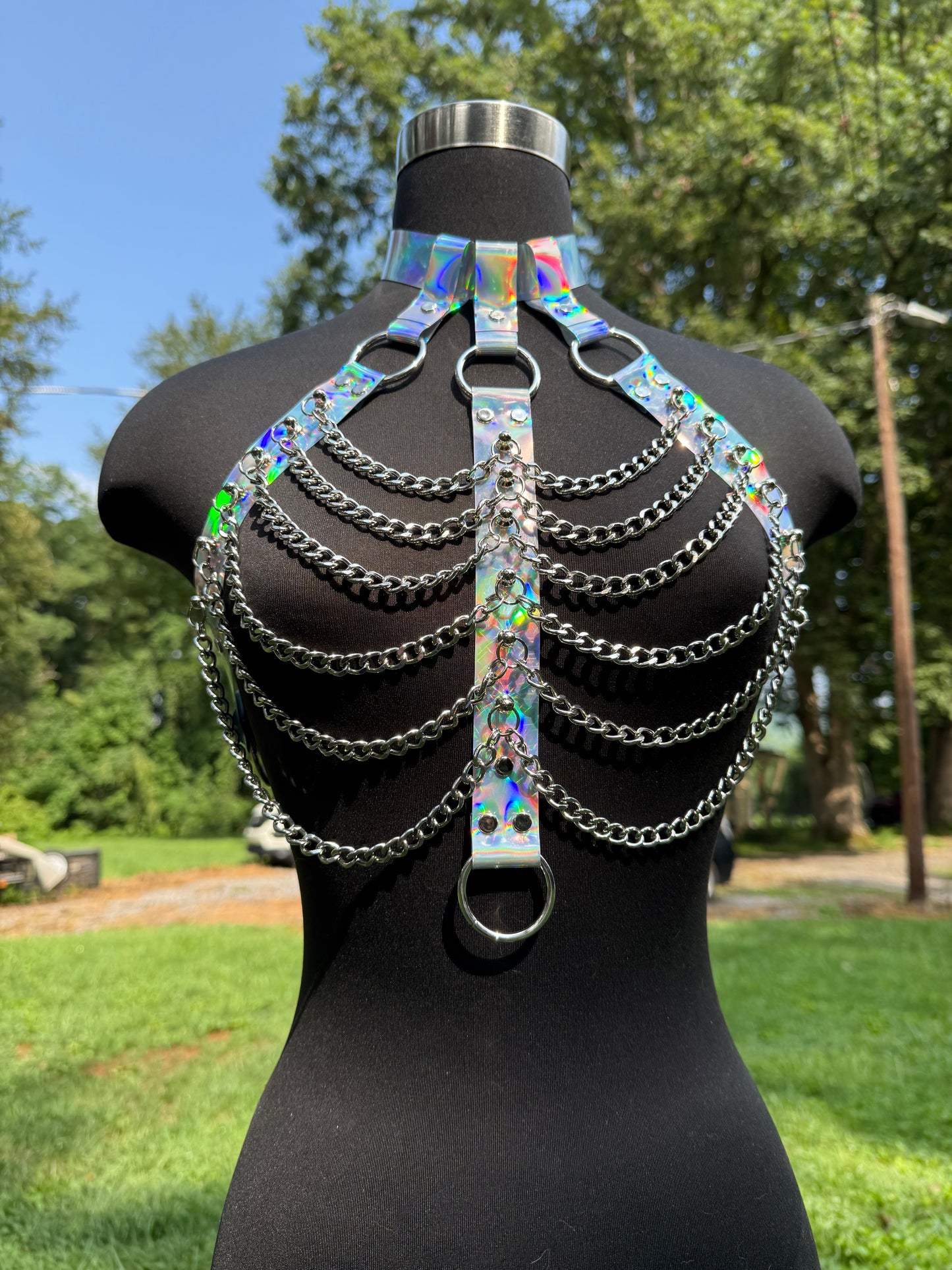 Silver Iridescent Rave Top