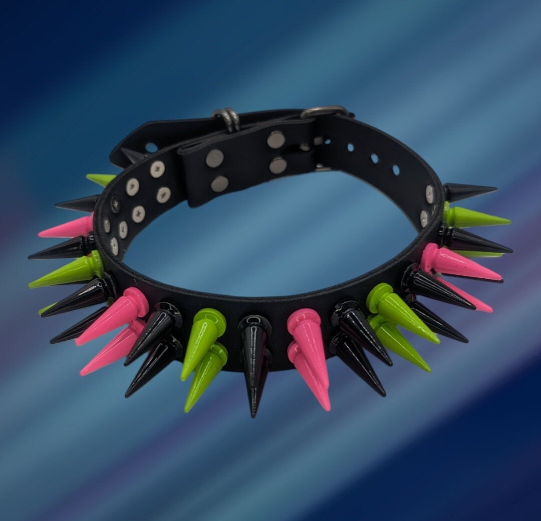 Black // Neon Spiked Choker