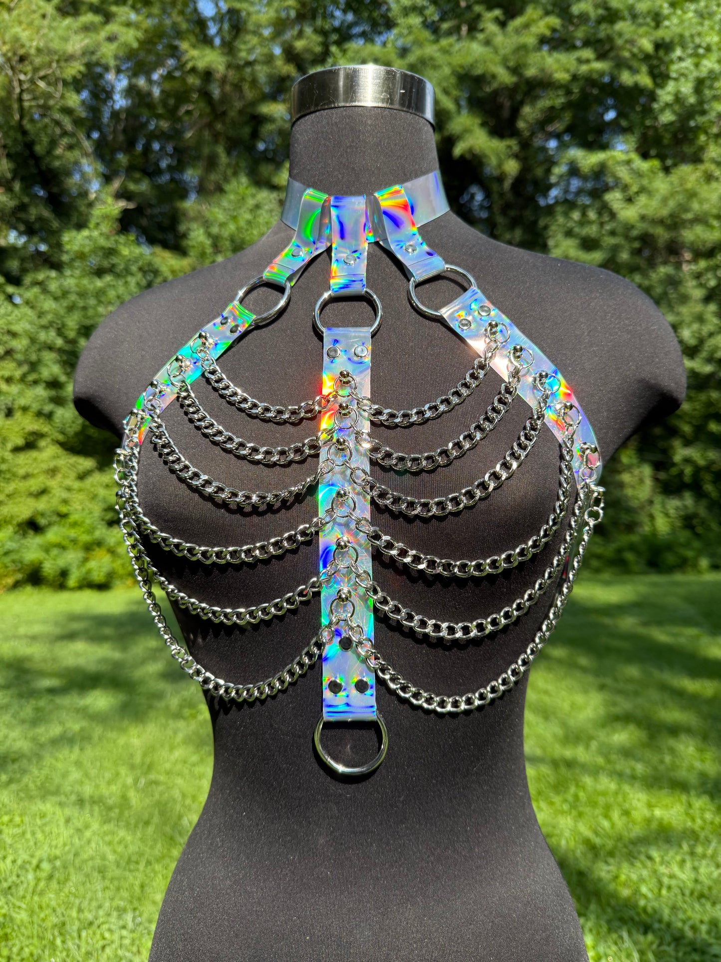 Silver Iridescent Rave Top