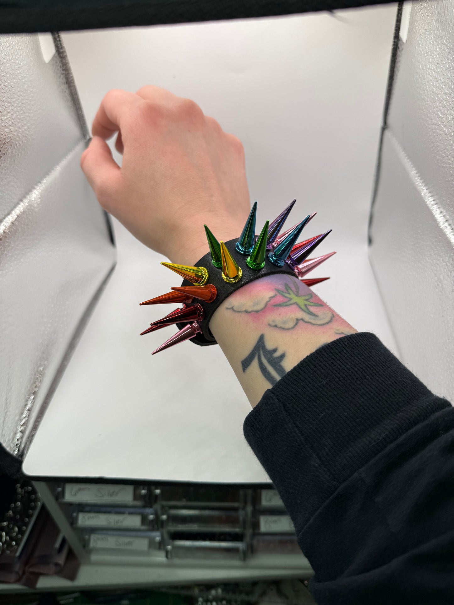 Rainbow Spiked Bracelet