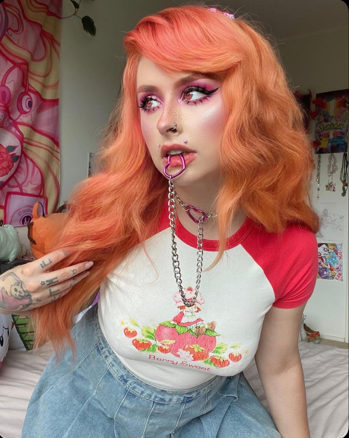 Pink Heart Slip Chain Necklace