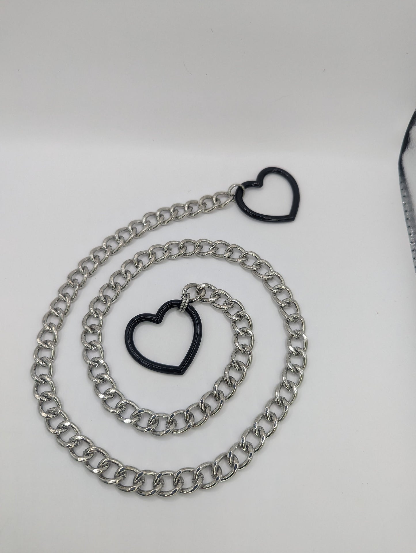 Heart Slip Chain Necklaces- Black