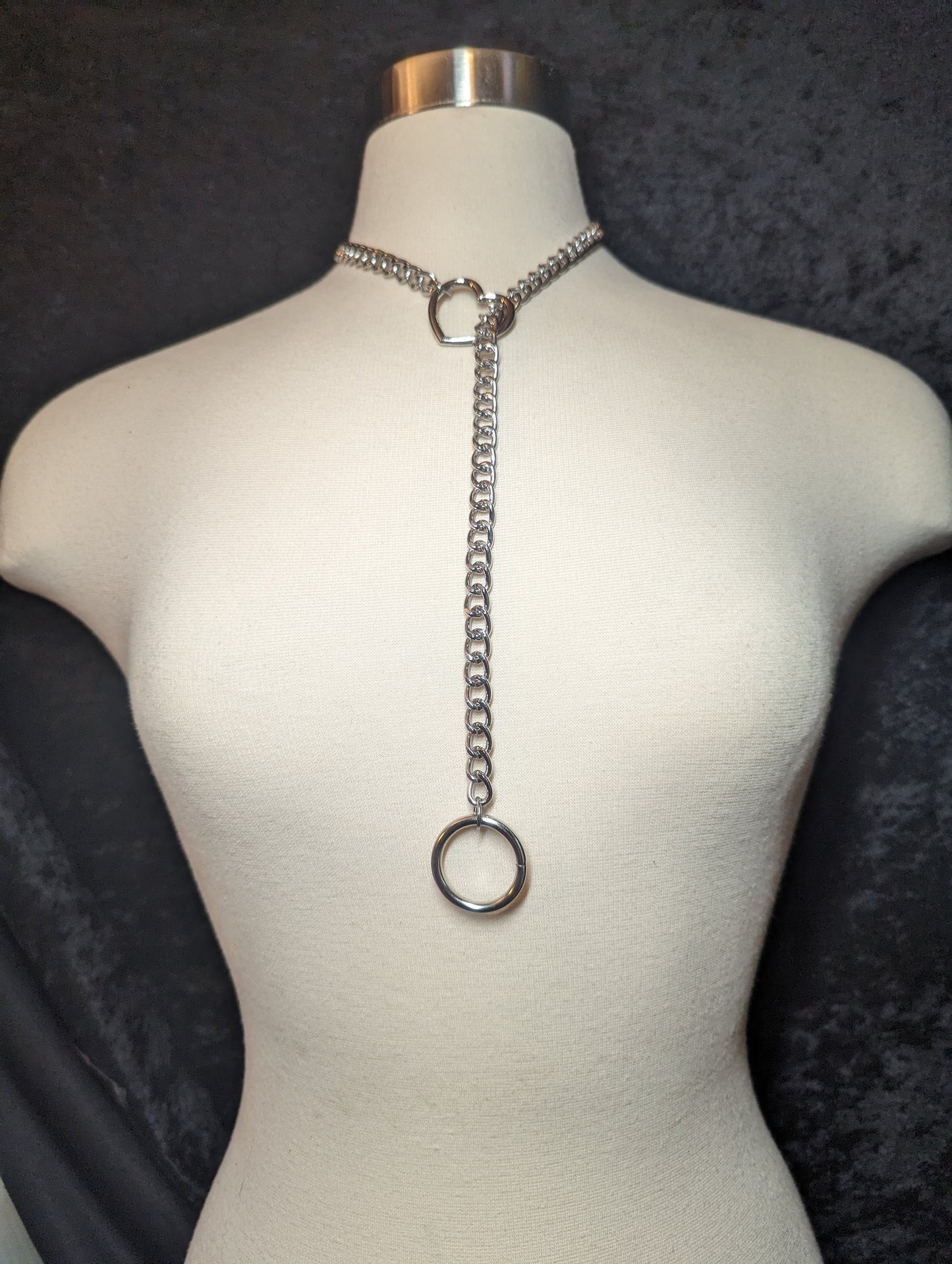 Heart and O-Ring Slip Chain Necklace