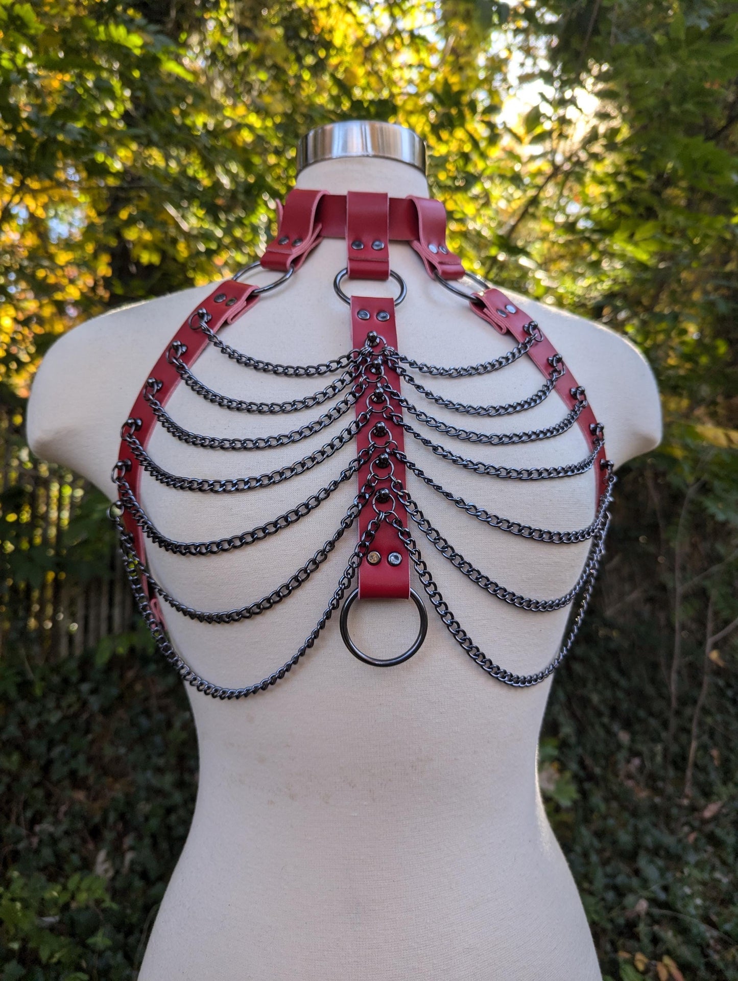 "Crimson Shadow" Chain Bra // Red