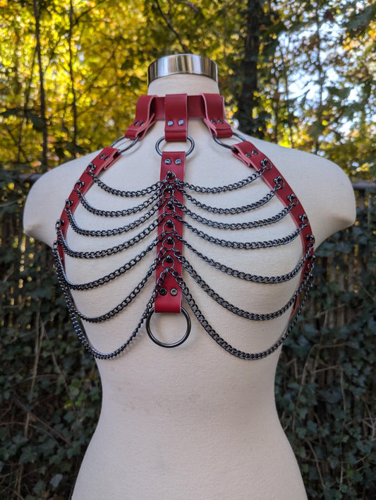 "Crimson Shadow" Chain Bra // Red