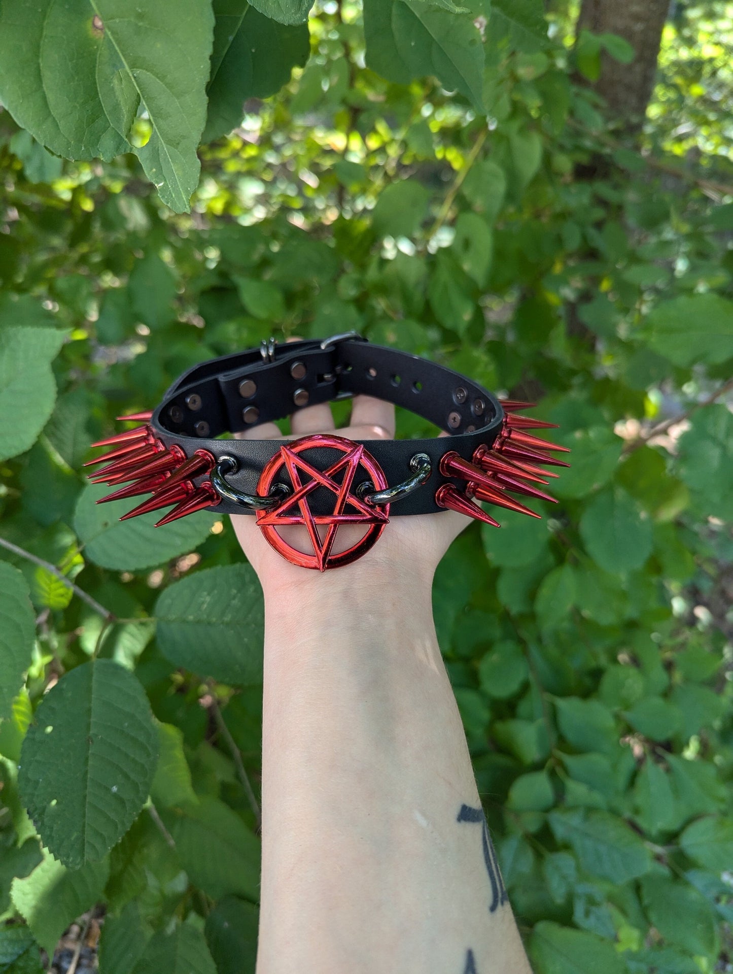 Red // Black Pentagram Choker