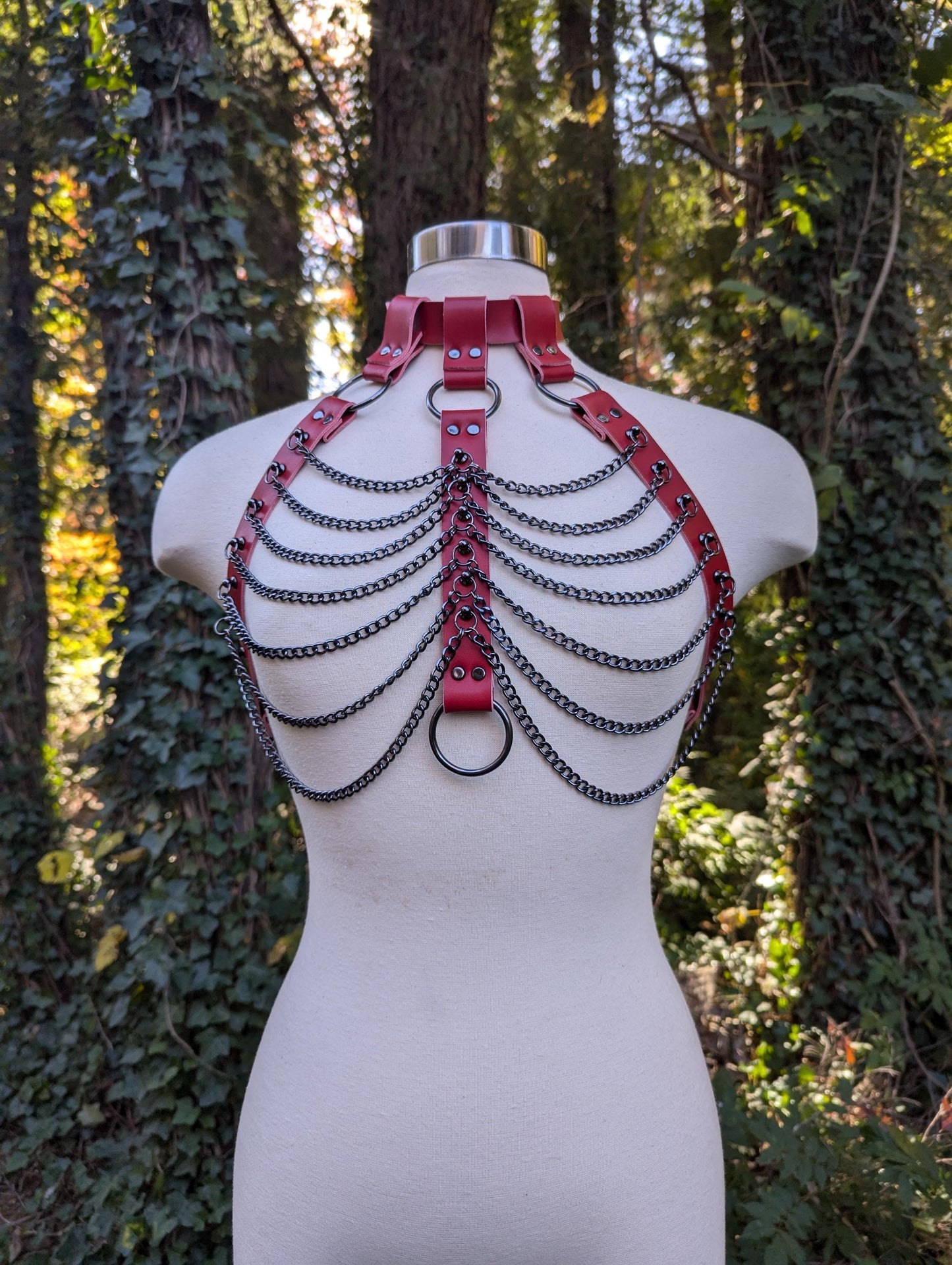 "Crimson Shadow" Chain Bra // Red