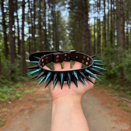 Blue // Black Spiked Choker