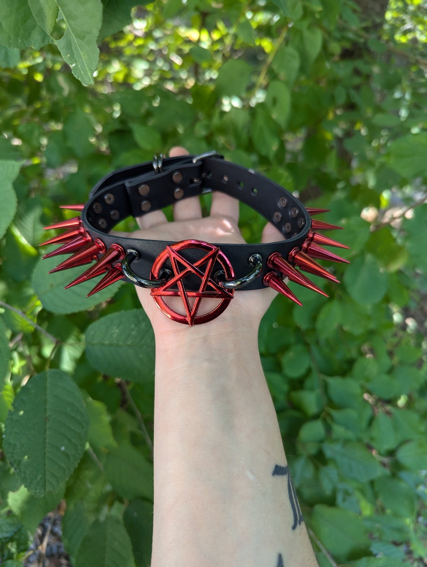 Red // Black Pentagram Choker