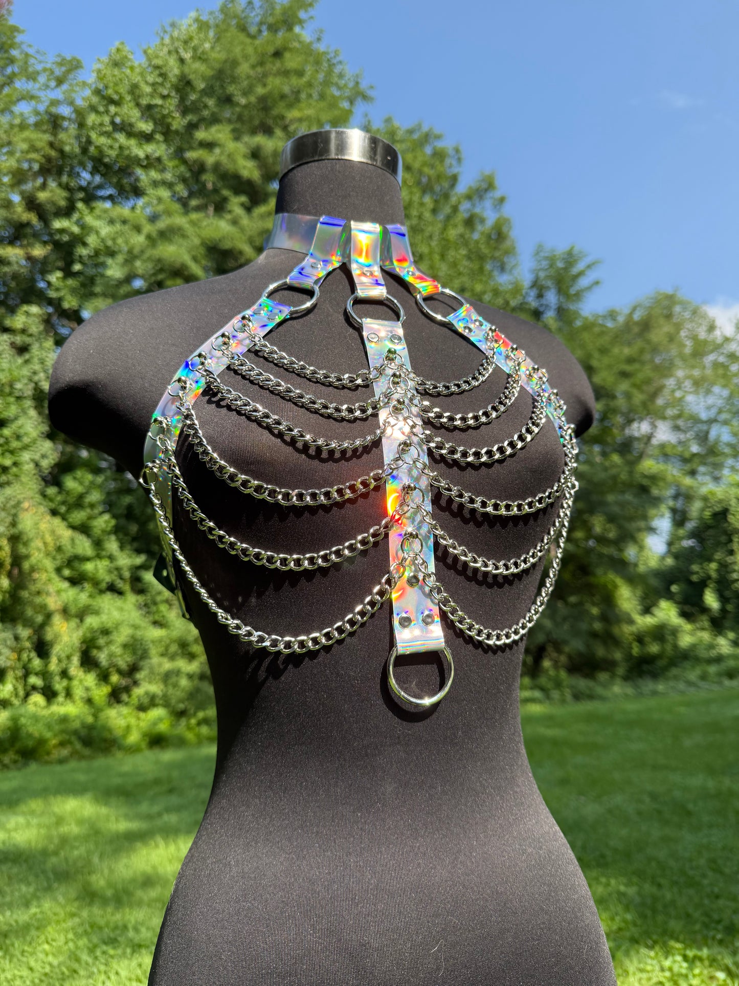 Silver Iridescent Rave Top