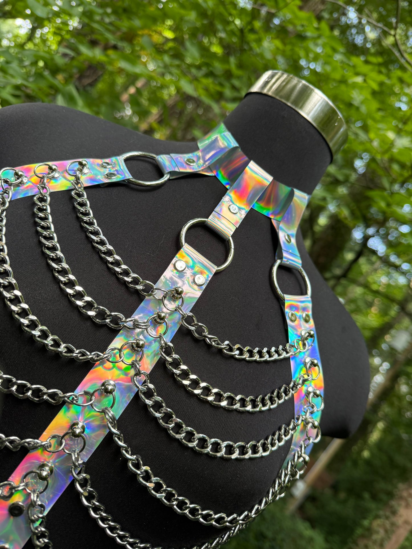 Silver Iridescent Rave Top