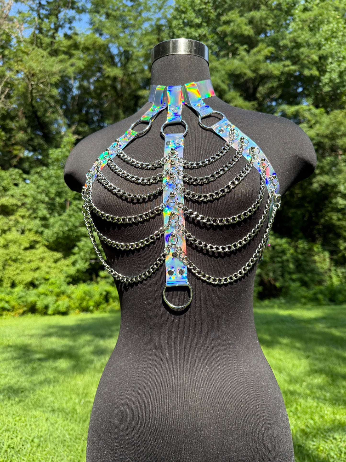 Silver Iridescent Rave Top