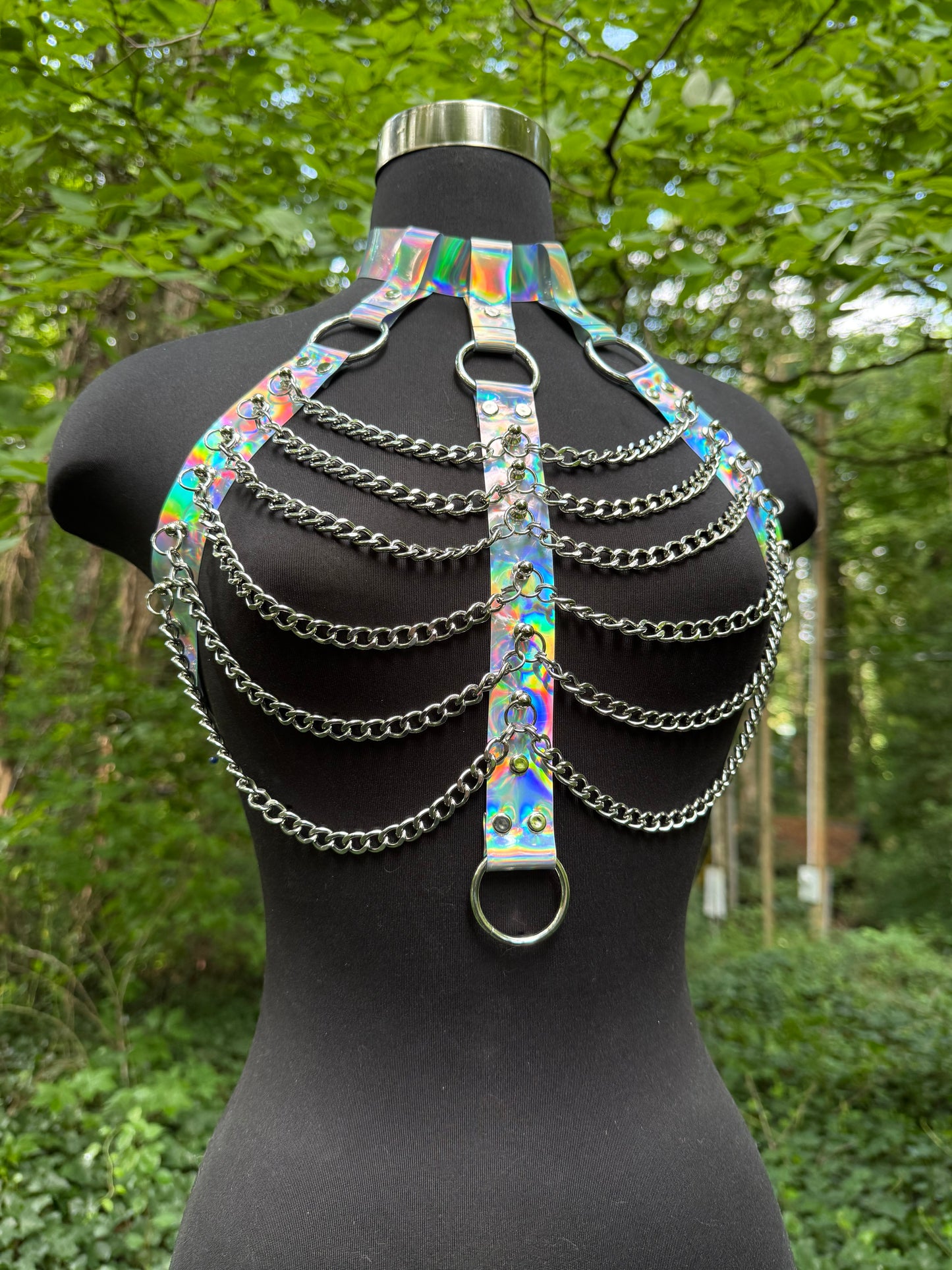 Silver Iridescent Rave Top