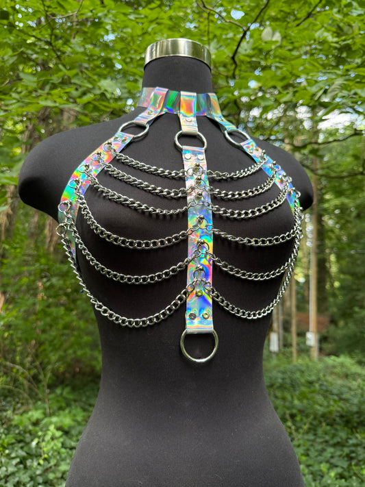 Silver Iridescent Rave Top